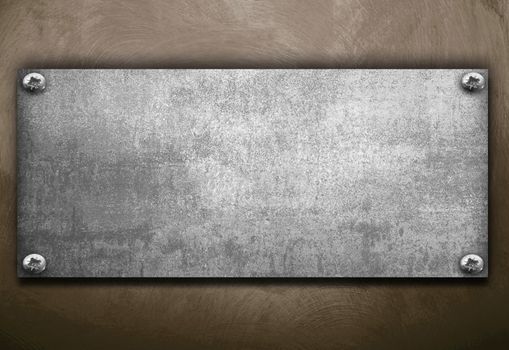 an industrial metal plate on a vintage background