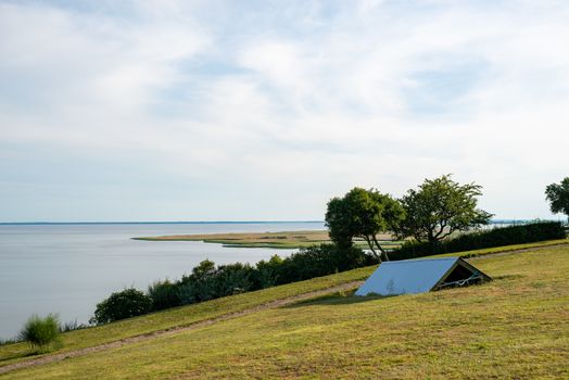 Idyllic summer landscape with clear lake in Poland.