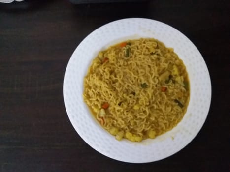 a plate of instant noodles