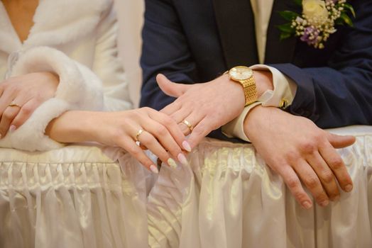 Beautiful two golden wedding rings. Made of highest quality material