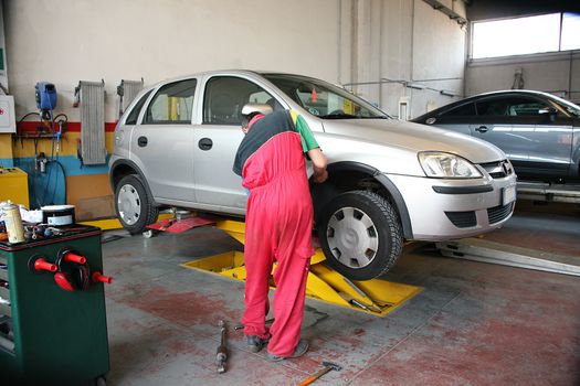 a Worker in workshop working
