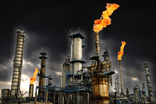 Exterior view of plant for refining oil