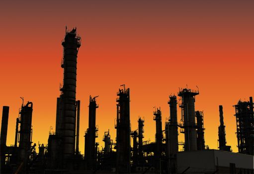 Exterior view of plant for refining oil