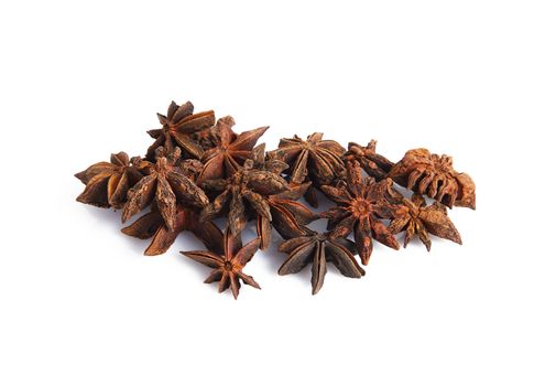 star anise on white background