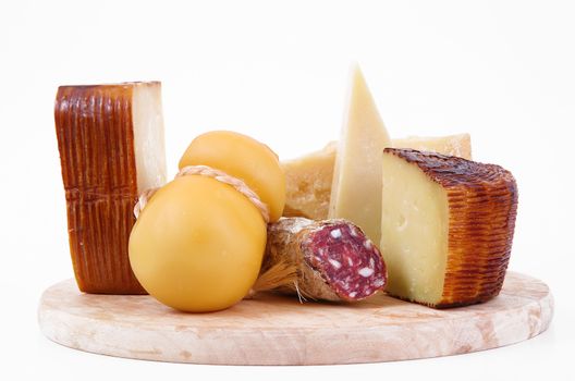 original italian cheese chopping on white background