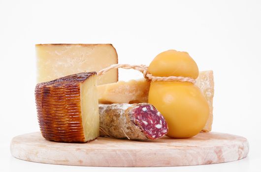 original italian cheese chopping on white background