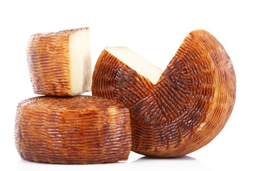 original italian cheese on white background