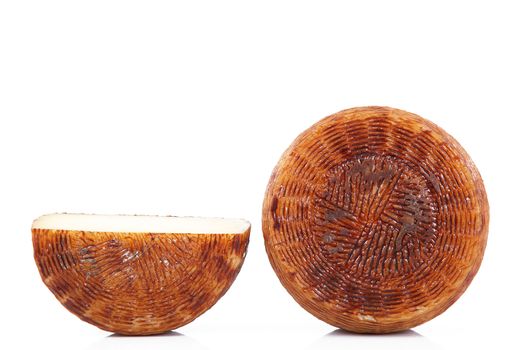 original italian cheese on white background