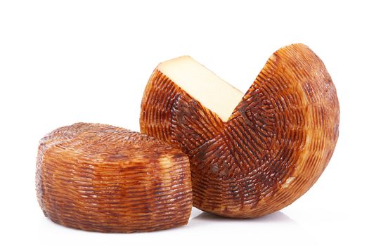 original italian cheese on white background