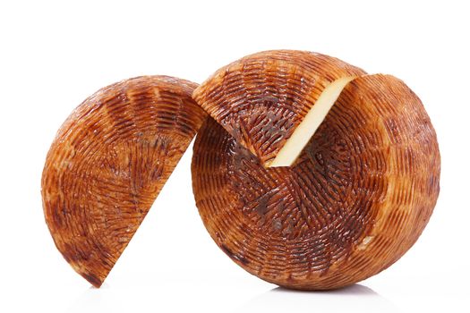 original italian cheese on white background