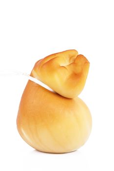 original italian cheese on white background