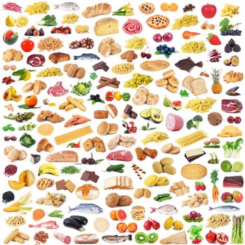 global gastronomy collage on white background