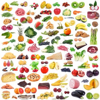 global gastronomy collage on white background