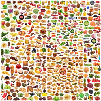 global gastronomy collage on white background