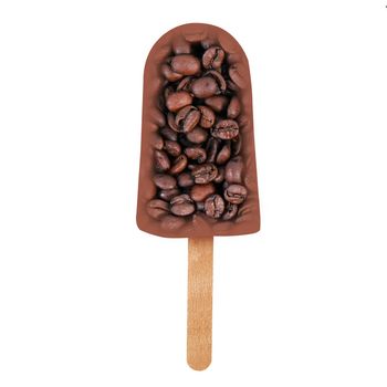 coffee icicle on white background