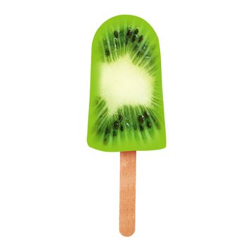 kiwi icicle on white background
