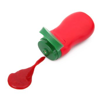 tomato sauce on white background