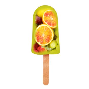 fruit icicle on white background