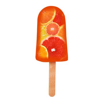 fruit icicle on white background