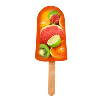 fruit icicle on white background