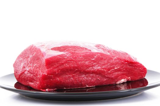 Raw beef meat on white background