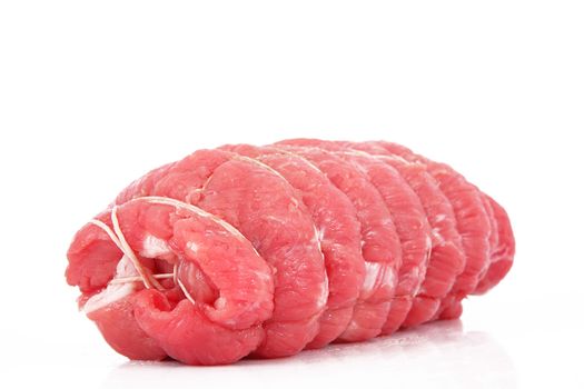 red meat on white background