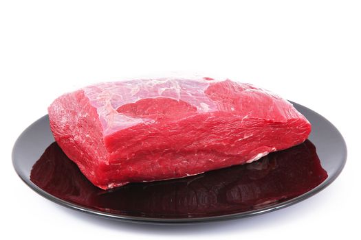 Raw beef meat on white background