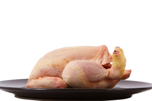 raw chicken on white background