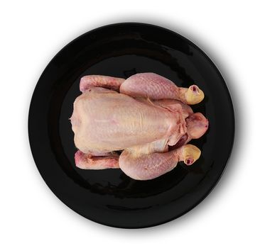raw chicken on white background