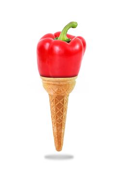 a Delicious ice cream cone with pepper taste