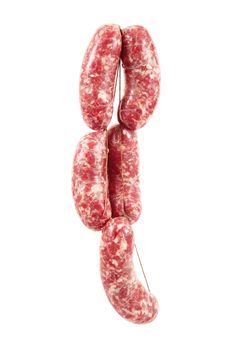 italian fresh sausage on white background