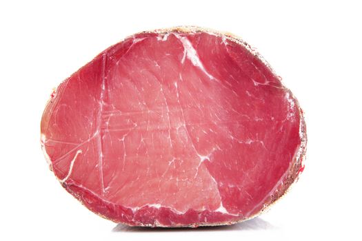 italian smoked bacon on white background
