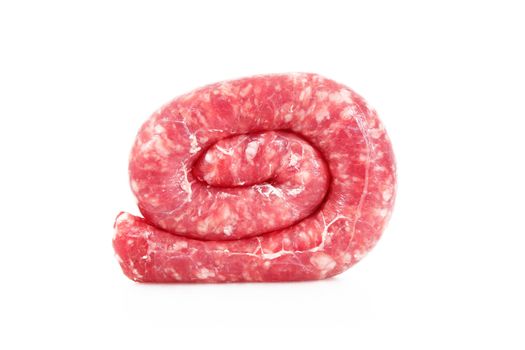 italian fresh sausage on white background