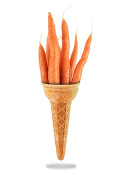 a Delicious ice cream cone with carrots taste
