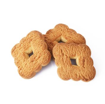Crisp biscuits on white background