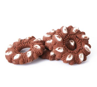 Crisp biscuits on white background