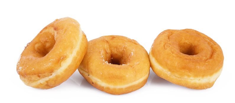 fresh donuts on white background