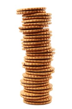 Crisp biscuits on white background