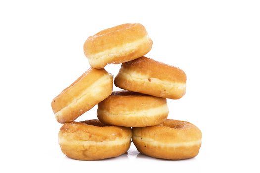 fresh donuts on white background