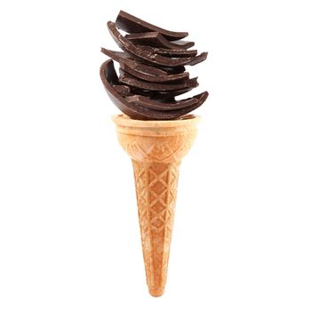 isolated chocolate ice cream on white background