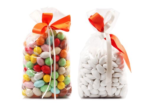 bag of comfits on white background