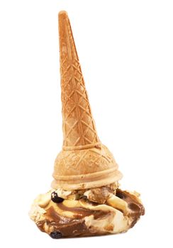 ice cream crushed on white background