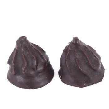 delicious chocolate pastries on white background