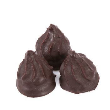 delicious chocolate pastries on white background