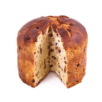 italian panettone on white background
