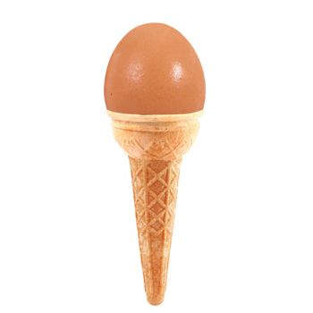 egg like ice cream on white background