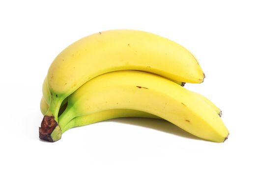 fresh bananas on white background