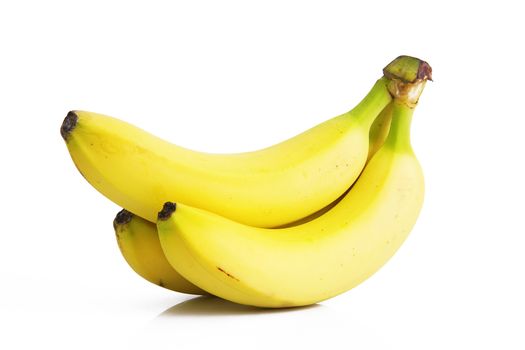 fresh bananas on white background