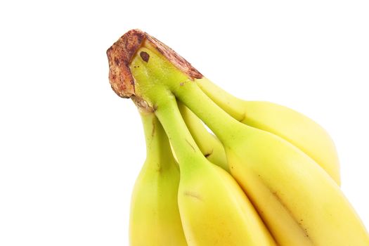 fresh bananas on white background
