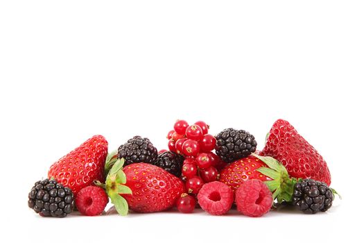 fresh fruit berries on white background
